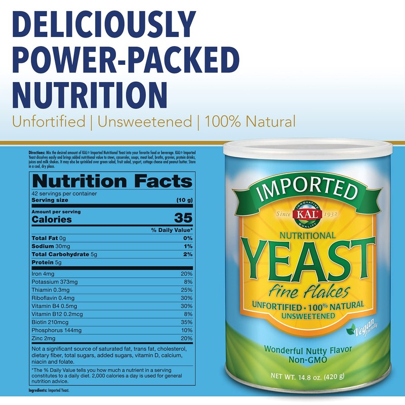 KAL Imported Yeast Flakes, 14.8 Ounce