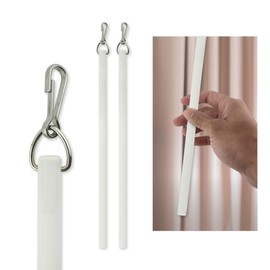 Amazing Drapery Hardware 9.5mm Premium White Fiberglass Drapery Wand, 36-Inches, 2 Pack - Easy Install & Sturdy Curtain Pull Rod - Ideal for High Hanging Drapes & Heavy Curtains in Homes & Offices