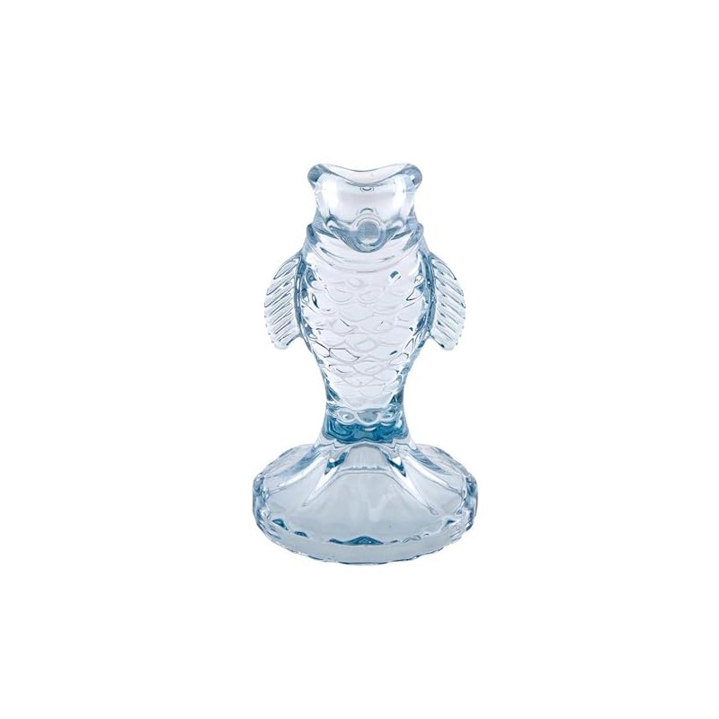 47th & Main Candle Holder for Taper Candle Fish-Shaped Glass