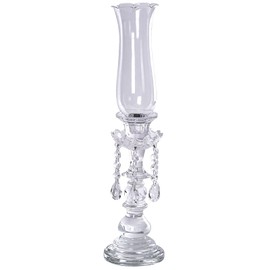 Balsa Circle Clear 20-Inch Crystal Glass Hurricane Taper Candle Holder Wedding Party Events Reception Catering Decorations Supplies