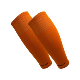 TAPEDESIGN - "Tubes" 1 Pair of Football Socks (without Socks) Orange for Women, Men & Children - Football Sleeves for Shin Pads - Football Socks Knee Long - Football Socks (One Size)