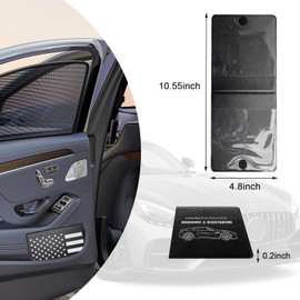 Ziciner Car Registration Insurance Holder, 2Pack Essential Auto Card Document Glove Box Organizer with Velcro Closure, Vehicle Interior Accessories Perfect for Most Car, Truck, SUV (Black/Back Flag)