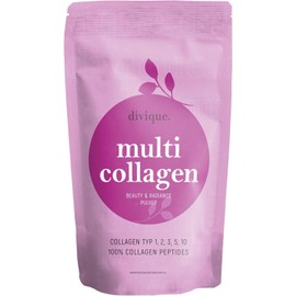 Divique Collagen Powder [500g] - Premium Collagen Complex Type 1, 2, 3, 5, 10-100% Collagen Hydrolysate Peptides - 10,000 mg Collagen per Day - Tasteless, Water Soluble, No Additives