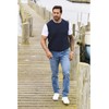 Jan Vanderstorm Urva Men's Sleeveless Knitted Casual Top, darkblue
