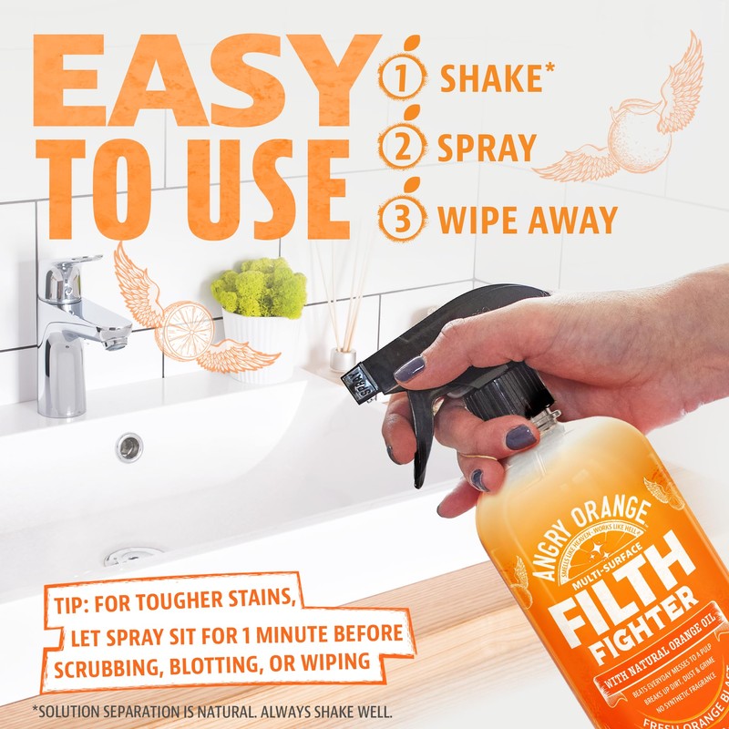 ANGRY ORANGE All-Purpose Cleaner Spray, Multipurpose for Kitchen and Bathroom,