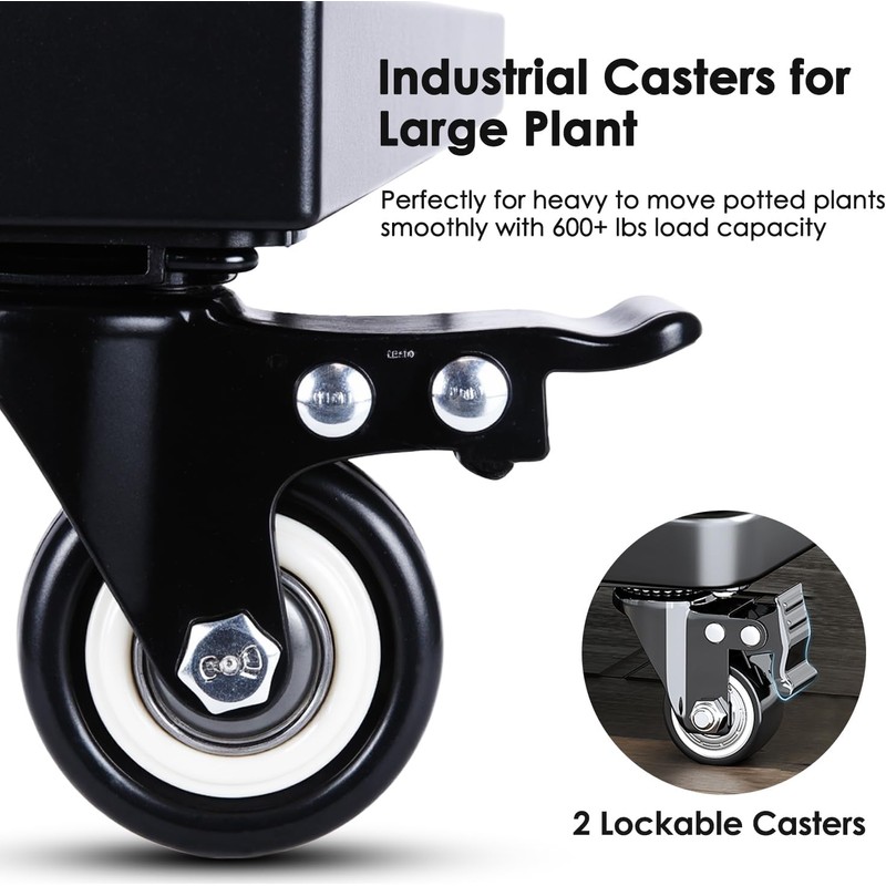 22" Plant Caddy with Wheels Heavy Duty,600Lbs Large Metal Plant