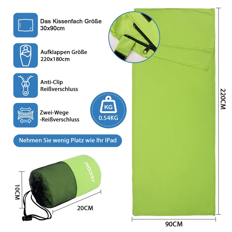 JAICOM Sleeping Bag, Ultralight Silk Sleeping Bag for Travel, Comfortable