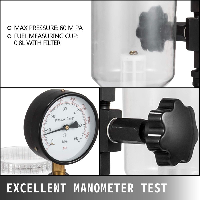 Vevor 400Bar 6000PSI Diesel Fuel Injector Tester Diesel Injector Nozzle