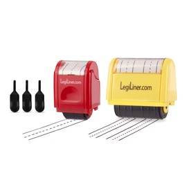 LEGILINER Set of 2: one 3/4" RED and one Double Stack 1/2" Yellow and a Free Ink Refill