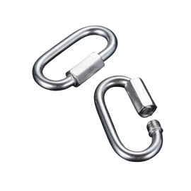 Mgoodoo 316 Stainless Steel Ring Catch, Quick Link, O-Shaped Carabiner, Connecting Hardware, Multi-functional, Screw Joint, Connecting Hardware, Fixed Chain, 0.2 inch (4 mm) Thick, Pack of 2