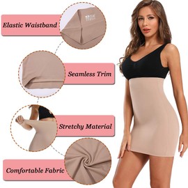 Joyshaper Bodice Dress Shaping Women's Underdress Shapewear with Straps Stomach Way Light Shaping Underdress Figure Shaping Dress, Beige3