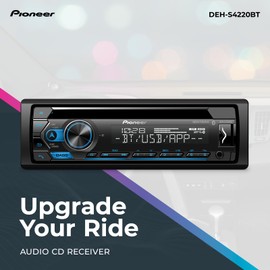 Pioneer DEH-S4220BT Single-Din Bluetooth CD Receiver with USB/AUX Inputs, Pioneer Smart Sync, and Hands-Free Calling for Enhanced in-Car Audio Experience