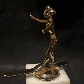 Vintage NOS Gold Tone Female Water Skier Trophy Figure 4 Inches Tall 1970’s KAAG