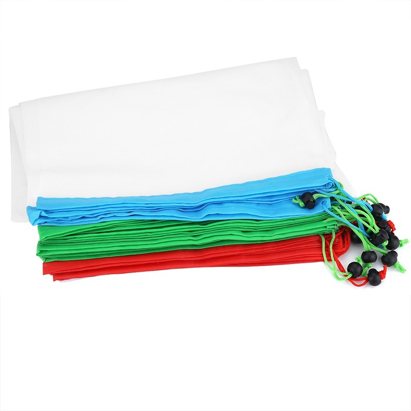 16Pcs Reusable Washable Vegetable Fruit Mesh Bags Storage Pouch with