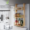 Hanging Spice Rack for Refrigerator - 3 Tier Bamboo Kitchen