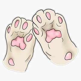 Cute Cat Paws Waterproof Vinyl Window Bumper Sticker Decal 5"