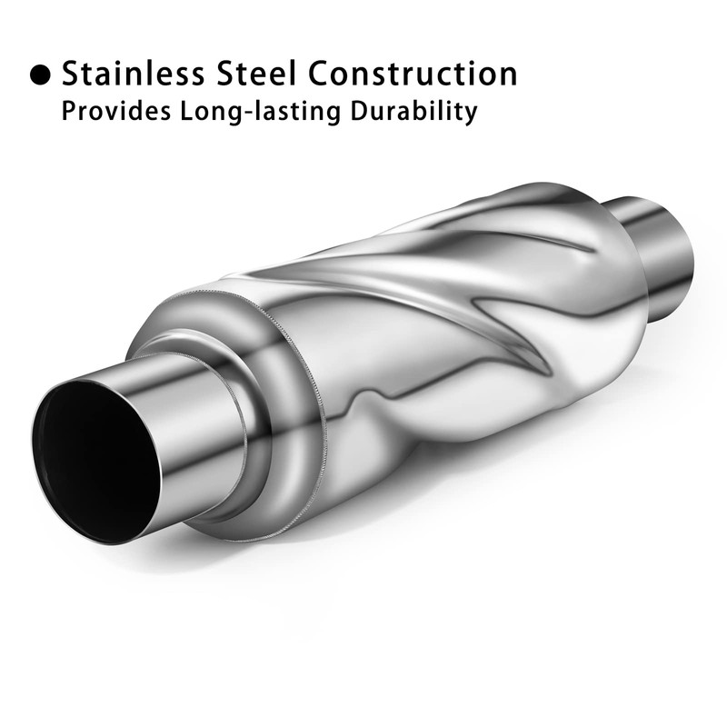 Peastorm Glasspack 2.25 Inch Muffler Exhaust Pipe, Universal Performance Resonator