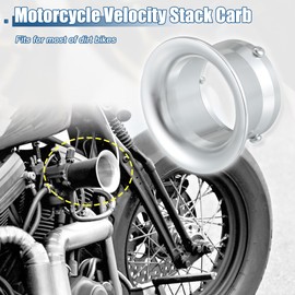 X AUTOHAUX 55mm 2.17inch Motorcycle Velocity Stack Aluminum Alloy Silver Tone