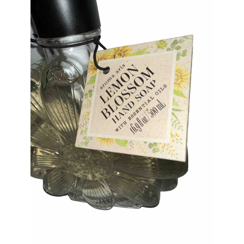 AROMA ARIA 🇺🇸 LEMON BLOSSOM HAND SOAP 16.9fl.oz Glass Daisy