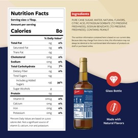 Torani Coffee Syrup, Butter Pecan Flavoring for Drinks, Glass Bottle with Pump Included, 25.4 Fl Oz
