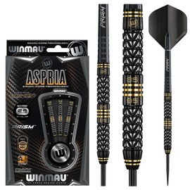 WINMAU Aspria Tungsten Steeltip Dart Set 24 gram with Prism Delta Flights and Prism Force Shafts (Stems)