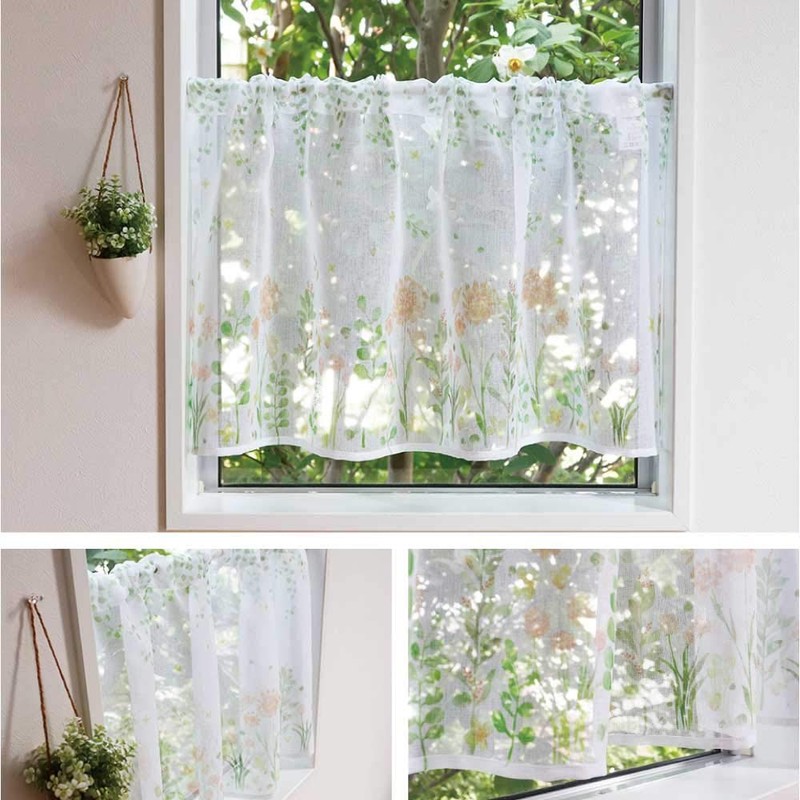 Sunny day fabric Botanical Flower Cafe Curtain 100cm W x