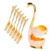 Tableware Sets, Fruit Dessert Flatware Swan Base Holder Spoon Organizer