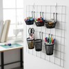 Otoolling 6 Pcs Grid Wall Cups with Ring Hooks Hanging