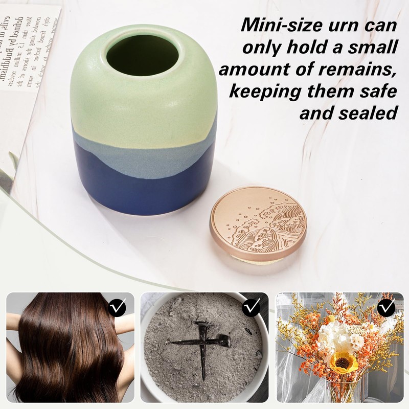 SOITIS Small Urn for Human Ashes Keepsake Ceramic Mountain urns