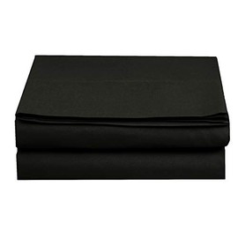 Elegant Comfort Premium Hotel Quality 1-Piece Flat Sheet, Luxury & Softest 1500 Thread Count Egyptian Quality Bedding Flat Sheet, Wrinkle, Stain and Fade Resistant, King, Black