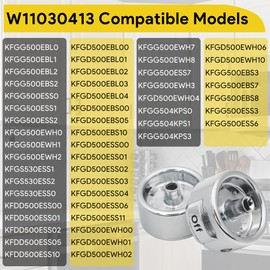 GEARLINTON W11030413 Range Control Knob for Whirlpool KitchenAid Stove Knobs, Replaces OEM# W10643306 / W10786063 / W11027434 / 4461624 / AP6038805 / PS11770322 / EAP11770322