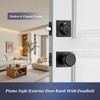 STARPY Black Door Knob with Lock, Exterior Door Lock Set