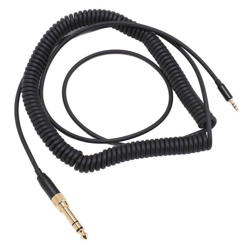 Coiled Headphone Cable Gold Plated Connector Replacement Headset Sound Cord