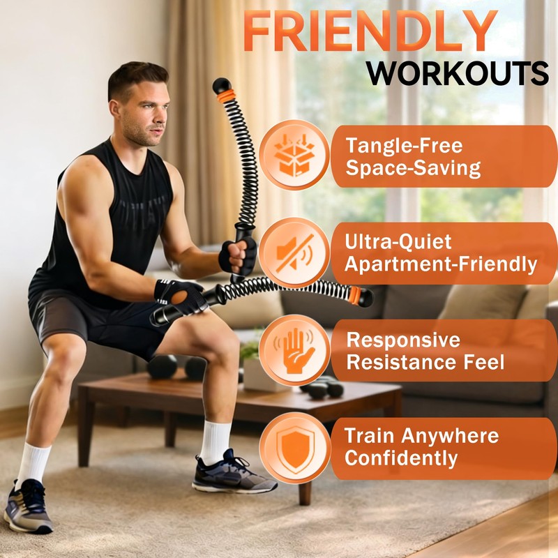 Cordless Battle Ropes Adjustable Trainer, Ropeless Weighted Portable Exercise Equipment