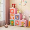 Costzon Kids Wardrobe Closet, Cartoon DIY Modular Dresser Storage Organizer