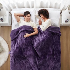 Beautyrest Heated Blanket, Electric Blanket, Soft, Warm, Reversible Plush - Sherpa Heating Blanket with 20 Heat Settings, 1-10 hrs Timer Auto Shut Off, Machine Washable, King (90 inx100 in), Purple