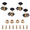 Ogdni 2R2L Black-Plated Tuning Peg Machine Head Tuners For 4