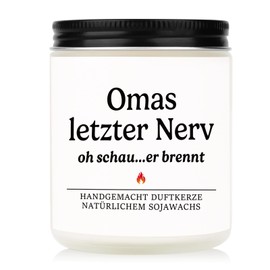 Craftique Oma Geschenk - Kerze im Glas - Geschenk Oma Geburtstag Muttertag Weihnachten, Sinnvolle Geburtstagsgeschenk für Oma, Geschenkideen Oma, Muttertagsgeschenke für Oma Granny