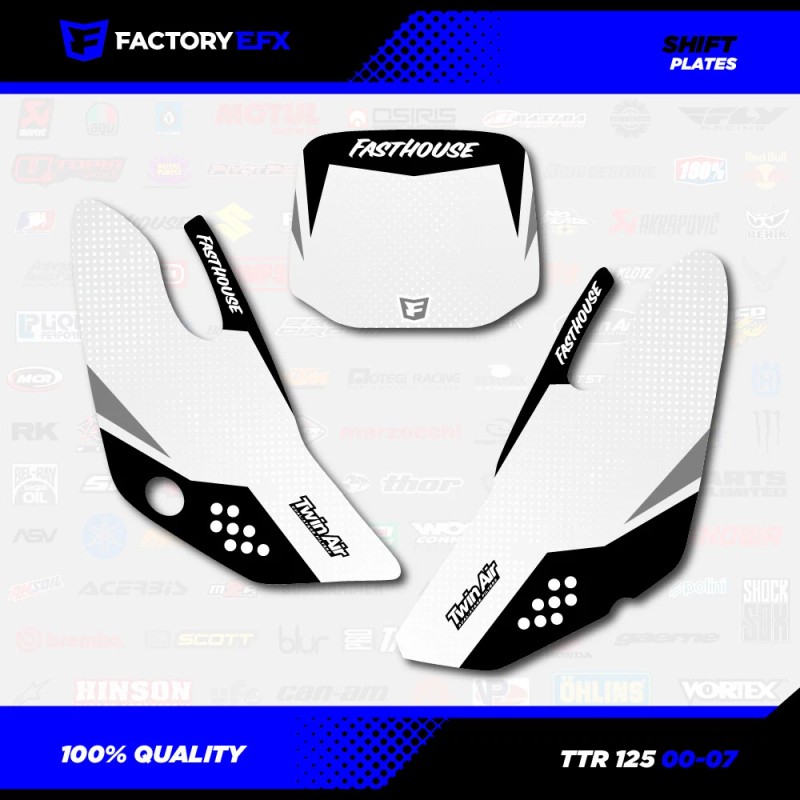 Factory EFX White & Gray Shift Racing Graphics Kit fits