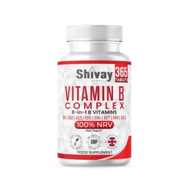 Shivay Herbals Vitamin B Complex – 365-Count Vitamin B Complex Tablets 1-Year Supply High-Strength Tablets with B1, B2, B6, B12, Folic Acid, Biotin for Tiredness, Fatigue, Immune Support, Made in UK