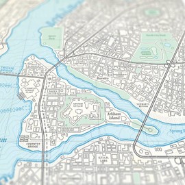 Gotham City - Vintage Style Plat Map - 16x20 Poster