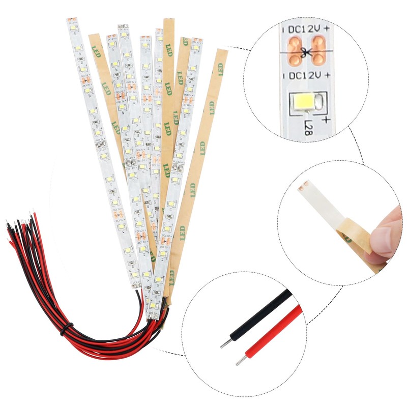 YIXISI 10 x 200 mm pre-wired LED strips, 2335 SMD