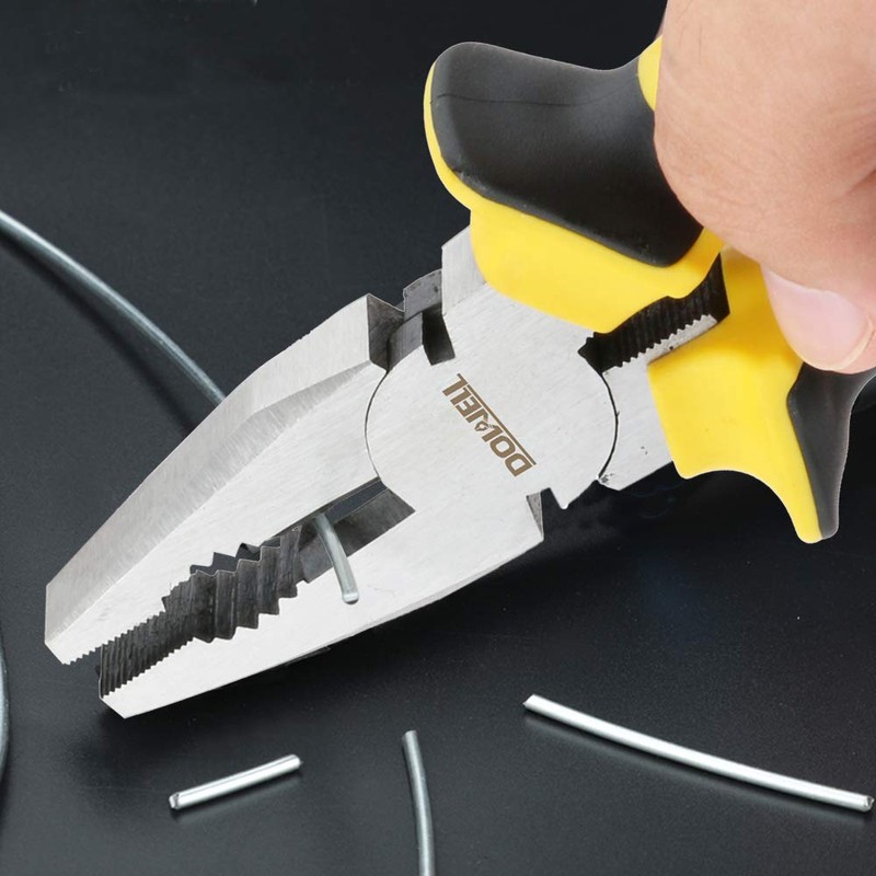 DOWELL Lineman's Pliers with Wire Cutter - 7 Inch Nickel