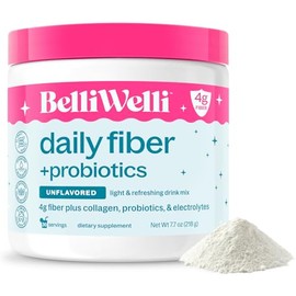 Belli Welli Suplemento Diario De Fibra En Polvo Sin Sabor Con Colágeno, Probióticos Y Electrolitos | Favorece La Salud Digestiva, El Equilibrio Intestinal Y La Desinflamación, Sin Azúcar | 30 Porcione