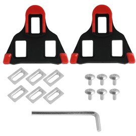 Cleats Cycling Shoes Compatible with SPD-SL System Red, Pedal Plates for Road Bike, Indoor Bike, Non-Slip High Performance Cleats, 3-Hole Bicycle Shoe Plates, Accessories for Click Pedals