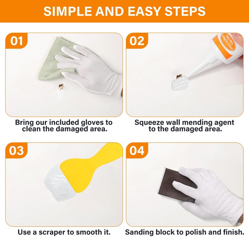 MAPVOLUT Drywall Repair Kit, 2 Pack Wall Mending Agent with