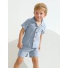 Happy Cherry Baby Boys Linen Two Piece Outfits Short Sleeve