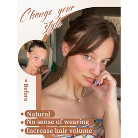 ORSUNCER Hair Toppers for Women 360° Cover Clip in Bangs Hair Topper for Thinning Hair Gray Hiar Natural Fullness Synthetic Fake Bangs Daily Wear