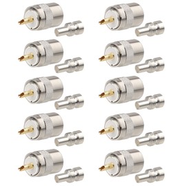 MOOKEERF 10 Pack PL259 Coax Connectors 50 Ohm PL-259 UHF Male Solder Connector Plug with Reducer for RG8X LMR400 RG59 RG8 RG213 LMR240 Coaxial Cable