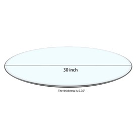 gopop 30" Round Tempered Glass Table Top, Transparent Table Surface 1/4'' Thick Pencil Polished Edge Multipurpose for Dining Table, Home Office Glass Countertop.